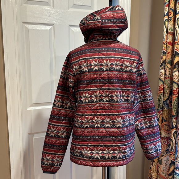 LL Bean Primaloft Hooded 3/4 zip puffer - Picture 3 of 7